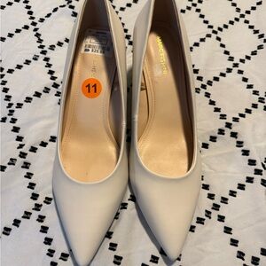 Marc Fisher Cream Pointed-Toe Pumps